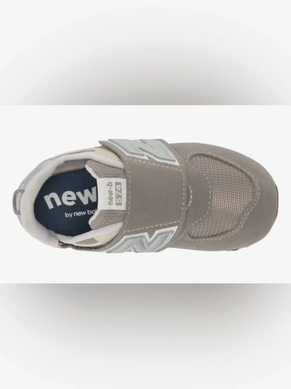 New Balance 574 New-B Hook & Loop Sneaker in Grey, size 7